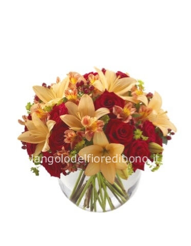 Mazzo di lilium e rose