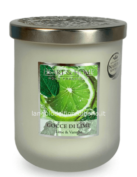HEART & HOME CANDELA PROFUMATA 340g. - GOCCE DI LIME