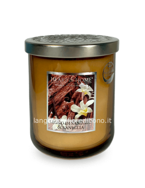 HEART & HOME CANDELA PROFUMATA 115G. LEGNO SANDALO & VANIGLIA