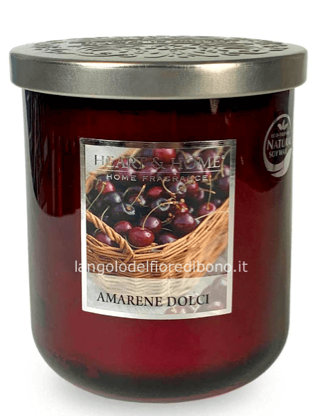 HEART & HOME CANDELA PROFUMATA 340G AMARENE DOLCI
