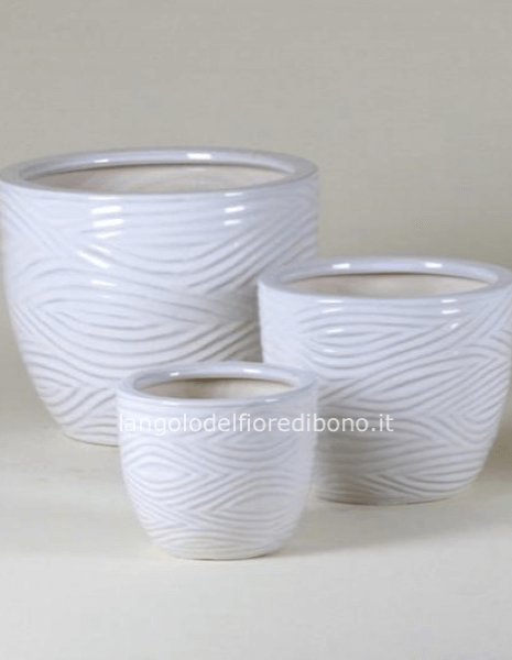 CACHEPOT CERAMICA BOMBATO BIANCO